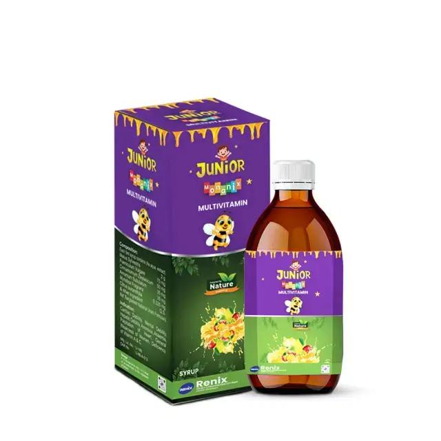  Junior Monanix Kids Multivitamin | জুনিয়র মনানিক্স - শিশুদের পুষ্টিহীনতা, রক্তস্বল্পতা, পেট ব্যথা, বদহজম এবং ডায়রিয়া মোকাবেলা করতে সহায়ক প্রাকৃতিক ভেষজ সিরাপ।