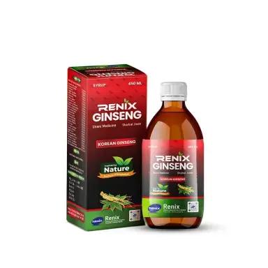 রেনিক্স জিনসেং সিরাপ  (Ginseng Syrup) – একটি প্রাকৃতিক ভেষজ সম্পূরক যা শক্তি বৃদ্ধি, মানসিক স্বচ্ছতা এবং সামগ্রিক সুস্থতা উন্নত করতে সহায়ক, শারীরিক ও মানসিক অবসাদ, যৌন দুর্বলতা এবং চাপ কমাতে কার্যকর।