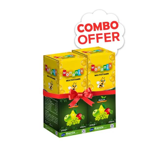 Monanix Multivitamin Combo Pack: শিশুর সঠিক শারীরিক এবং মানসিক বৃদ্ধির জন্য প্রয়োজনীয় ভিটামিন এবং মিনারেল সমৃদ্ধ কম্বো প্যাক।