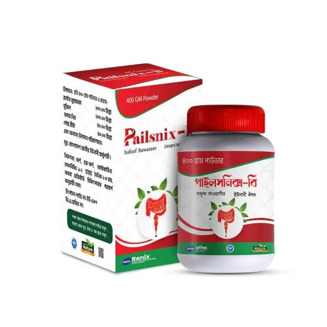 Pailsnix-B Piles Medicine: পাইলসনিক্স-বি ইউনানী পাইলস ওষুধ, যা অভ্যন্তরীণ ও বাহ্যিক পাইলসের কার্যকরী চিকিৎসা। এটি রক্তপাত বন্ধ করে, ব্যথা ও প্রদাহ কমায়, এবং কোষ্ঠকাঠিন্য নিরাময় করে।