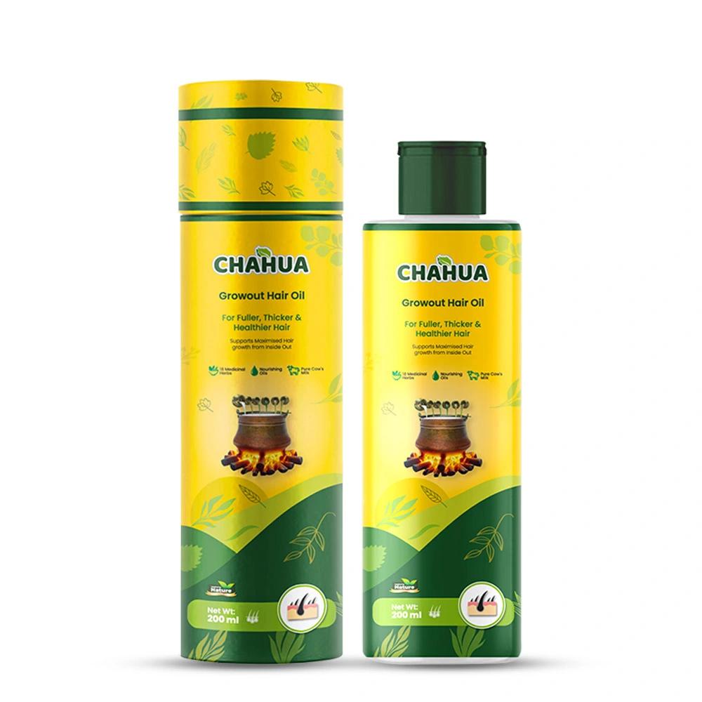 CHAHUA Natural Growout Hair Oil 200ml - Organic Hair Oil for Hair Growth and Hair Fall Solution in Bangladesh