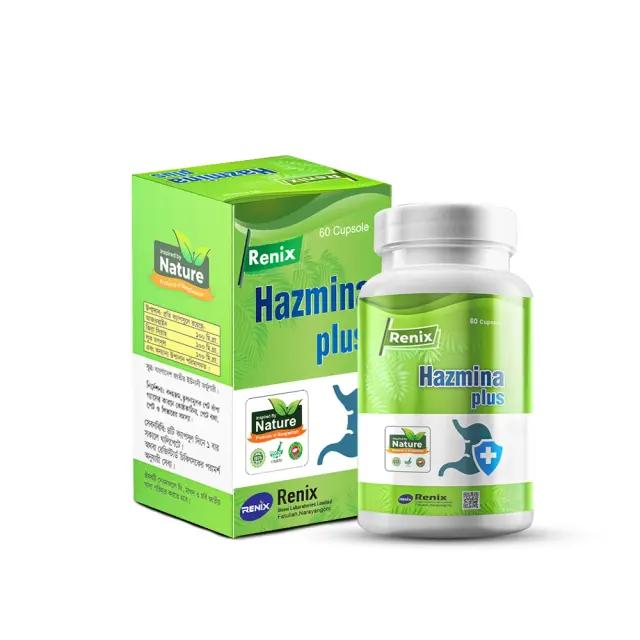 Hazmina Plus Gastric Medicine - 60 Capsules | Natural Relief for Hyperacidity, Flatulence, and Indigestion